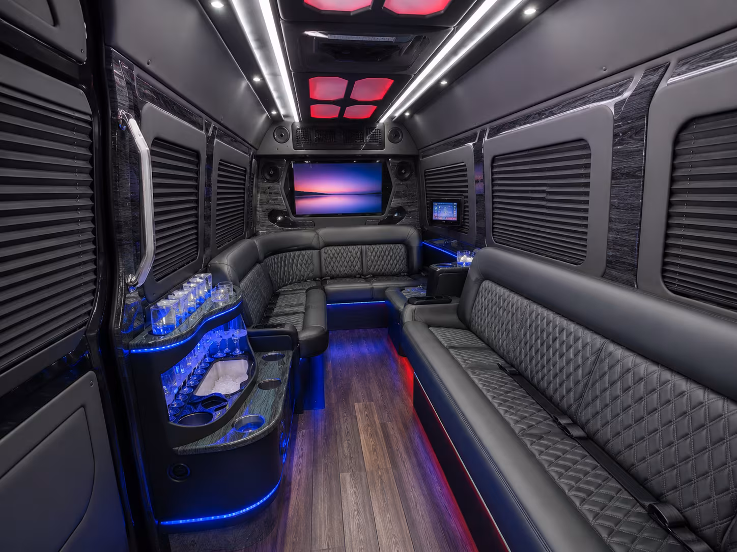 round rock 30 passenger party bus inside