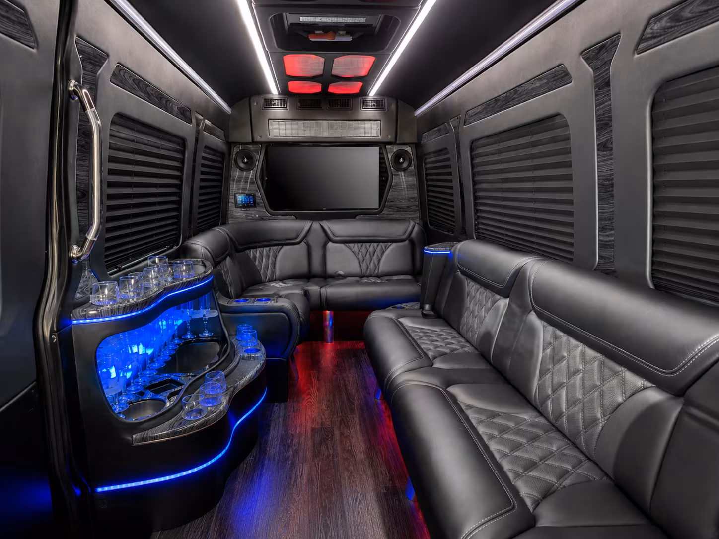 round rock 40 passenger party bus interior